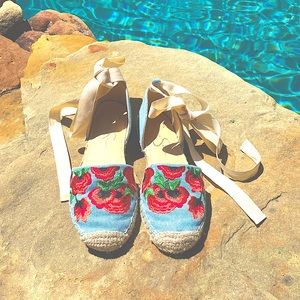 Jessica Simpson Floral Espadrilles Size 6-6.5
